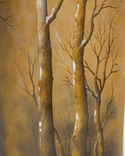 20th century - 1905 Daum Nancy  - Vase trees in the snow