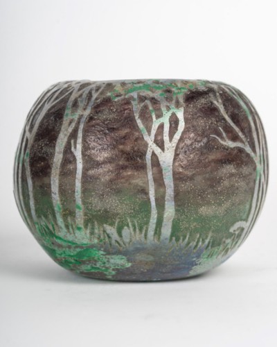 Daum Nancy -  Vase Landscape Circa 1905 -1910 - Glass & Crystal Style Art nouveau