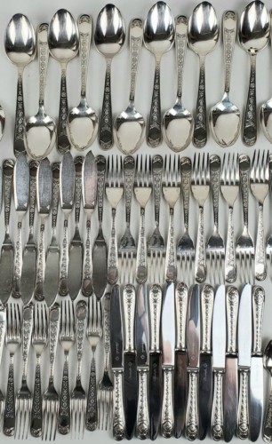 Christofle - 127-piece silver-plated “Villeroy” model cutlery set   - silverware & tableware Style 50