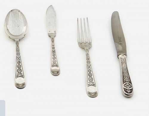 Christofle - 127-piece silver-plated “Villeroy” model cutlery set   - 