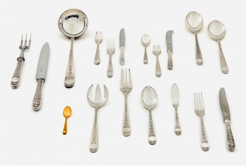 20th century - Christofle - 127-piece silver-plated “Villeroy” model cutlery set  