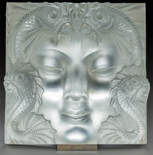Lalique France - Decorative Plate Masque de femme - Glass & Crystal Style 50