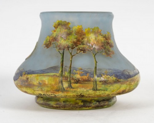 DAUM Nancy - Vase Paysage - Verrerie, Cristallerie Style Art Déco