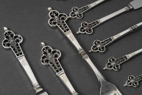 Cardeilhac solid silver tableware minerve hallmark - 