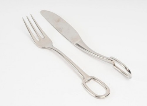 20th century - Hermès  - 24-piece silver-plated tableware set “Grand Attelage”