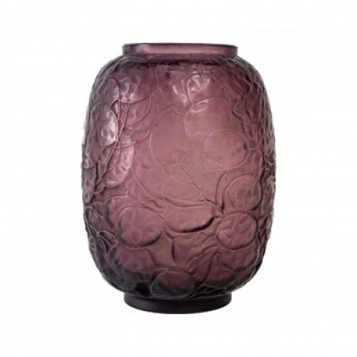 René Lalique -  Vase "Monnaie du Pape" teinté améthyste -1914