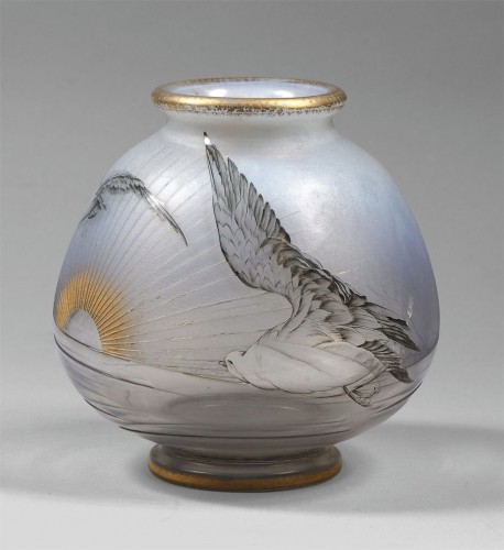 Daum "- Seagulls" Vase - Glass & Crystal Style 