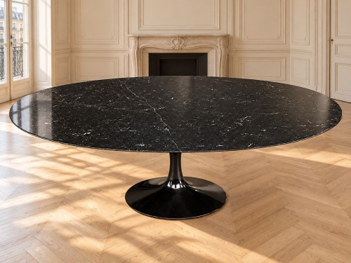 Eero Saarinen for Knoll – Oval “Tulip” Table, Marquina Marble - Furniture Style 