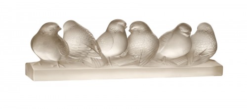 1933 René Lalique - Groupe de six moineaux