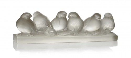 XXe siècle - 1933 René Lalique - Groupe de six moineaux