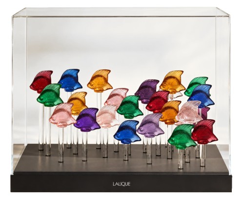 Cristal Lalique - Aquarium lumineux 25 poissons