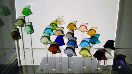 Cristal Lalique - Aquarium lumineux 25 poissons - Alexia Say