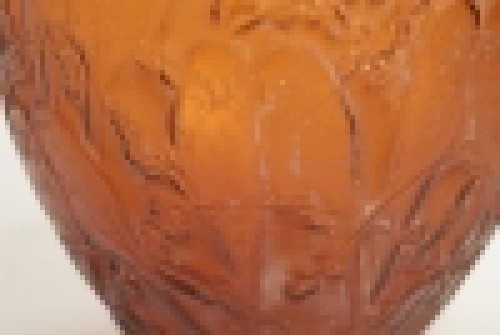 Rene Lalique Amber Vase &quot;Perruches&quot; - 