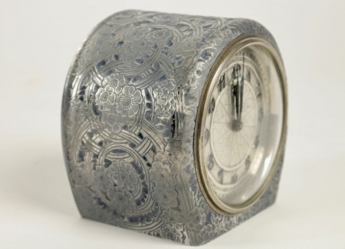 René Lalique &amp; ATO -  Clock &quot;Eglantines&quot; - Glass & Crystal Style 