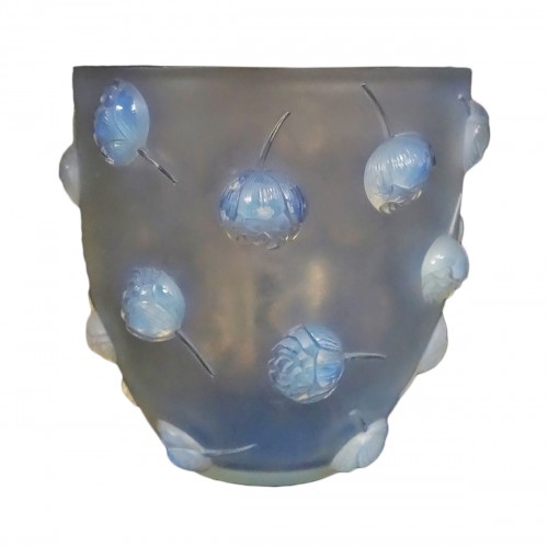 René Lalique Opalescent Vase "Peonies"