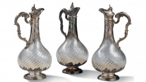 Suite de trois aiguières en argent massif, France fin XIXe siècle - Argenterie et Arts de la table Style 
