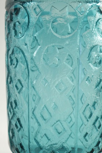 Verrerie, Cristallerie  - Daum Important Vase Art Déco Teinté Bleu