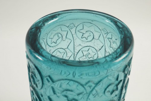XXe siècle - Daum Important Vase Art Déco Teinté Bleu