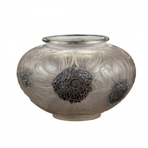 René Lalique - Vase "Dalhias" Emaillé Noir