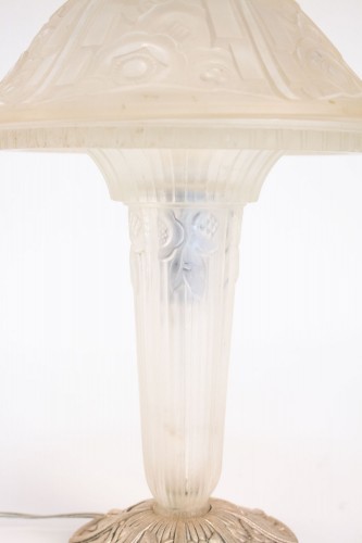 XXe siècle - Hettier Vincent Paire de Lampes de Table en verre Art Déco