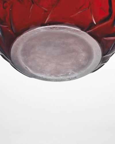 Verrerie, Cristallerie  - René et Suzanne LALIQUE - Vase 'PENTHIÈVRE" verre Ambre