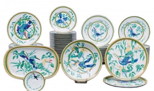 Hermes Paris Service en porcelaine de Limoges "TOUCAN"