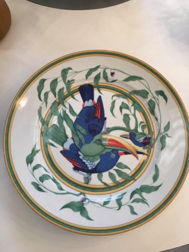 XXe siècle - Hermes Paris Service en porcelaine de Limoges "TOUCAN"