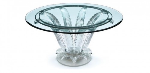 Verrerie, Cristallerie  - Table en Cristal de Lalique, modèle Cactus
