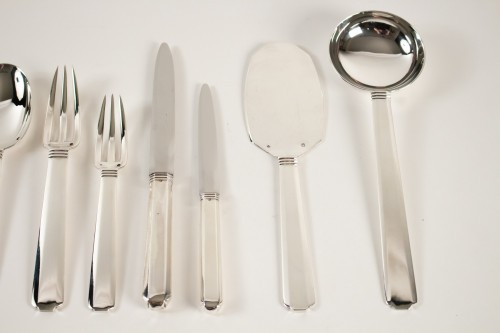 Jean Puiforcat &quot;Bayonne&quot; Flatware Part Service, circa 1924 92 pieces - 