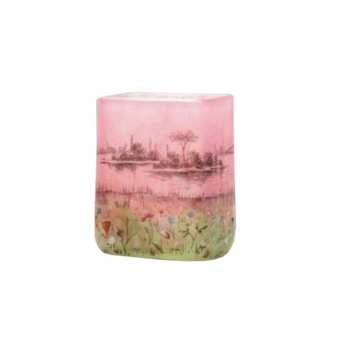 DAUM - Vase miniature quadrangulaire "Prairie"