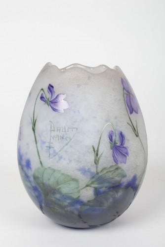 XXe siècle - Daum Nancy - Vase œuf Violettes