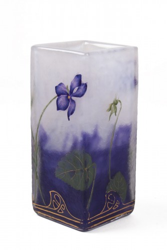 Daum Nancy - Vase émaillé "Violettes"