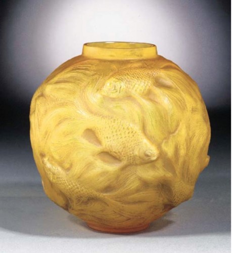 René Lalique  - Vase Formose &quot; Butterscotch&quot; - Glass & Crystal Style 