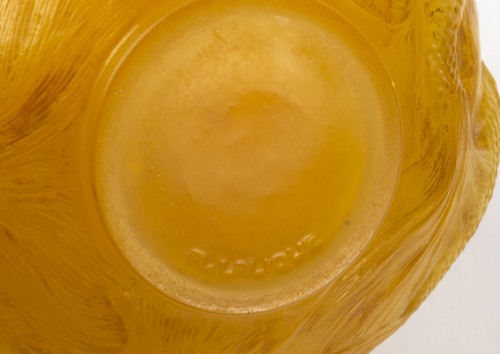 René Lalique  -Vase Formose " Butterscotch" - 