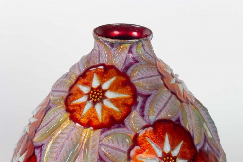 Camille FAURÉ (Limoges, 1874 - 1956) - Enamelled vase - Decorative Objects Style Art Déco