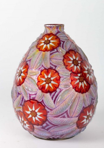 20th century - Camille FAURÉ (Limoges, 1874 - 1956) - Enamelled vase