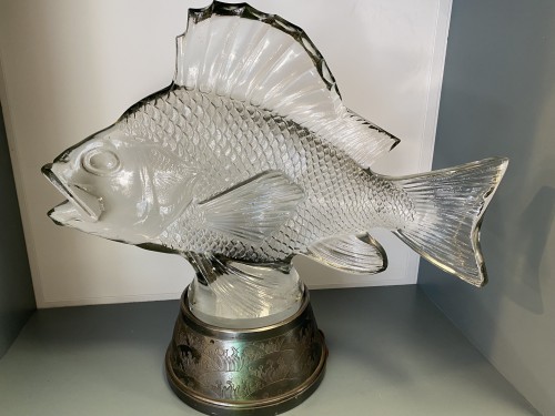 Verrerie, Cristallerie  - René LALIQUE (1860-1945) - Motif décoratif “Gros poisson algues”