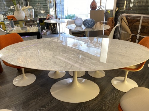 Knoll & Saarinen - Table salle manger Ovale marbre - Mobilier Style 