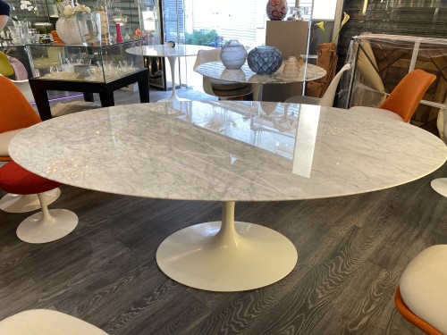 XXe siècle - Knoll & Saarinen - Table salle manger Ovale marbre