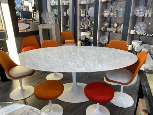  - Knoll & Saarinen - Table salle manger Ovale marbre
