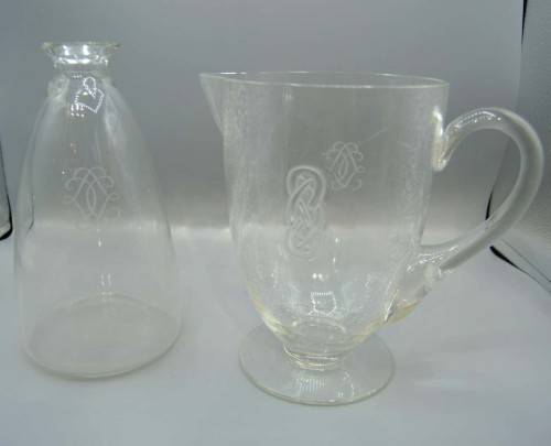 Lalique France, Suite de verres "Guebwiller" 37 Pieces - Verrerie, Cristallerie Style Art Déco