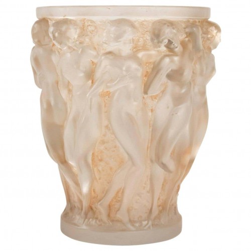 René Lalique (1860-1945) Vase modèle "bacchantes", patine sienne - Verrerie, Cristallerie Style Années 50-60