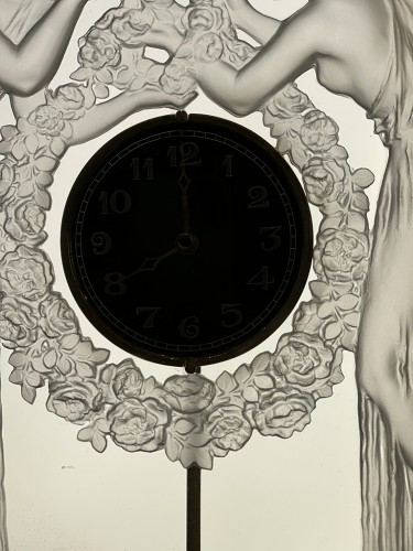 20th century - René LALIQUE - Electric clock &quot;The two figurines&quot; - 1926