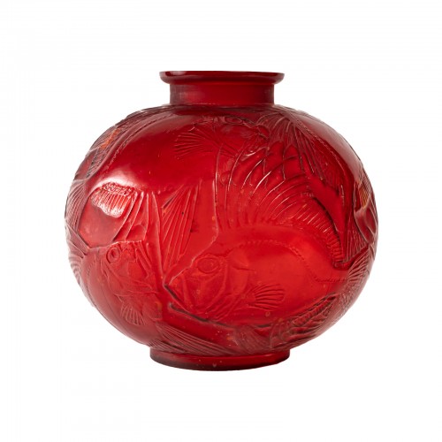 René Lalique - Vase "Poisson" - Verrerie, Cristallerie Style 