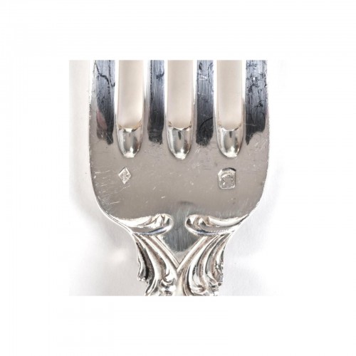 Antique Silver  - Tétard : 146-piece Sterling Silver Cutlery Set