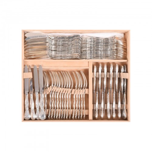 20th century - Tétard : 146-piece Sterling Silver Cutlery Set