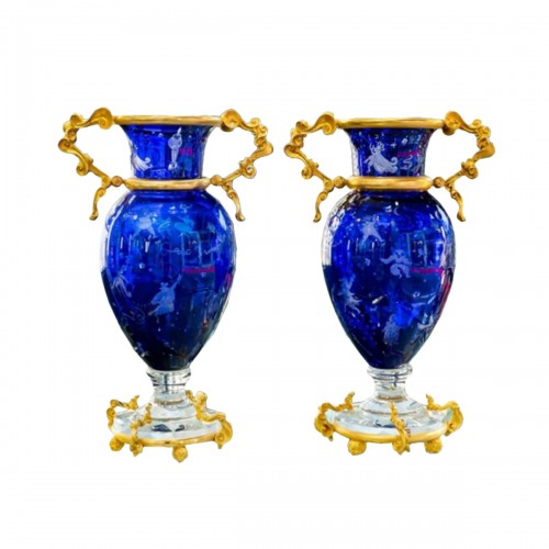 Pair of vases - Baccarat and Jean Boggio 