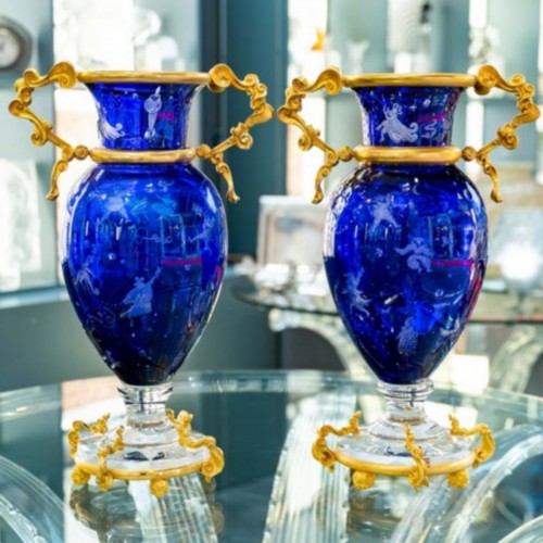 Paire de vases - Baccarat et Jean Boggio - Verrerie, Cristallerie Style 