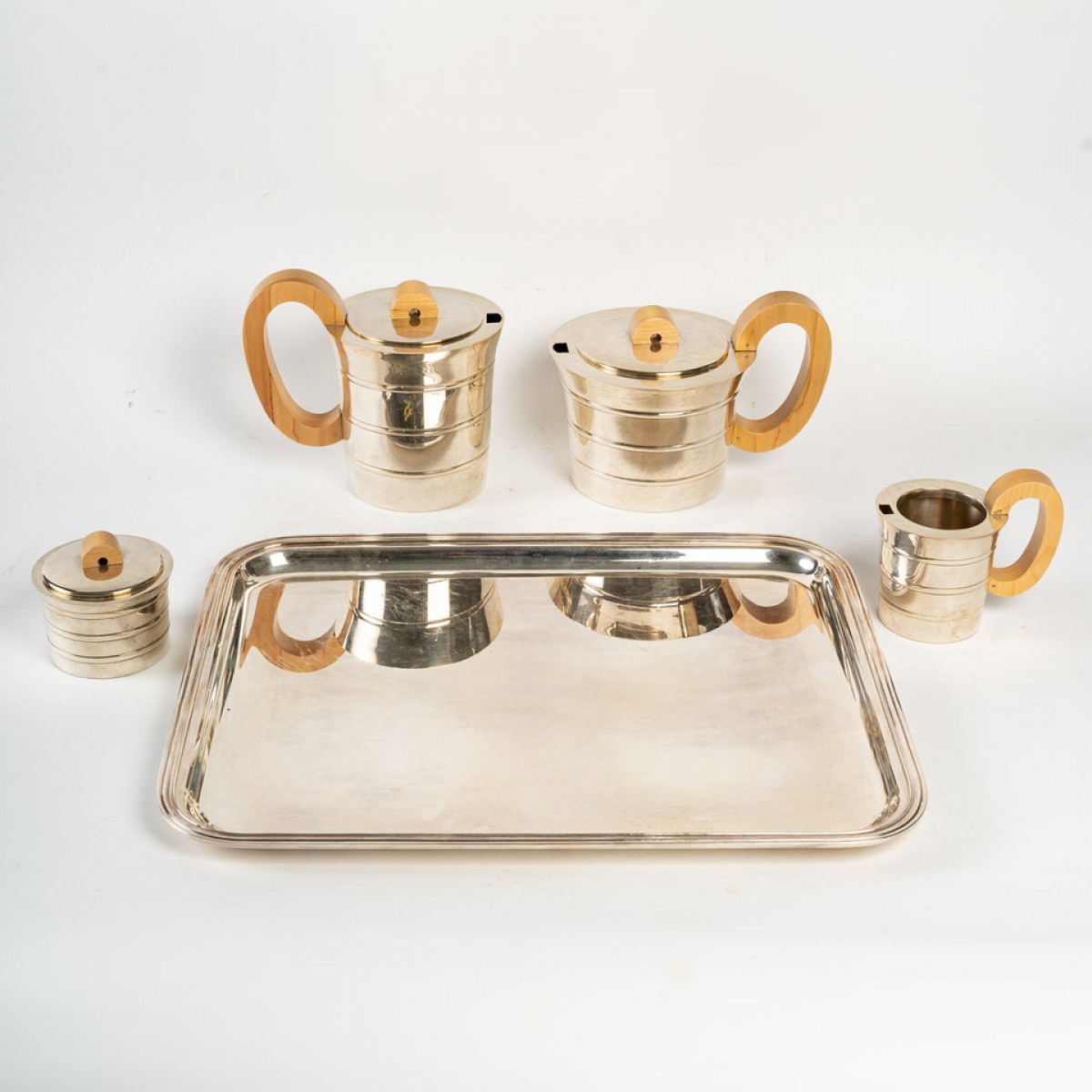 French solid silver-gilt seven-piece tea and coffee service by Puiforcat -  Ref.98693