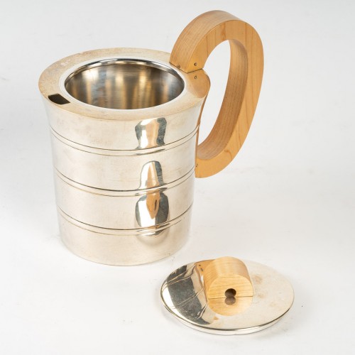  - Jean Puiforcat Tea-Coffee service in solid silver and its metal tray